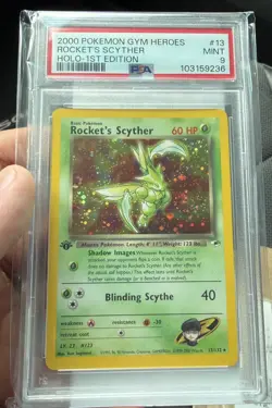 2000 Pokemon Gym Heroes -Rockets Scyther First Edition Holo 13/132 PSA 9 🌀Swirl - Image 1