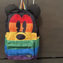 Disney Loungefly Mickey Mouse Rainbow Pride Backpack Large Full Size Bag New - Image 1