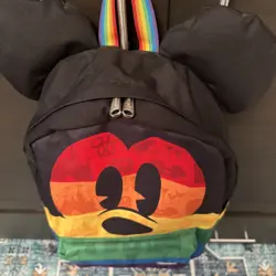 Disney Loungefly Mickey Mouse Rainbow Pride Backpack Large Full Size Bag New - Image 2