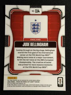 2026 Panini Prizm FIFA World Cup JUDE BELLINGHAM Base No. 114 England - Image 2