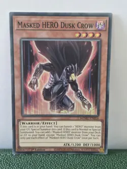 Masked HERO Dusk Crow MZMU-EN014 Super Rare Yugioh Maze of Muertos - Image 1