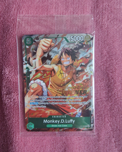 One Piece TCG Monkey D. Luffy P-135 Foil Promo - Sealed Pre release Winner - Image 1