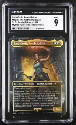 LARA CROFT, TOMB RAIDER Secret Lair Foil Mythic CGC 9 MTG Tomb Raider - Image 1