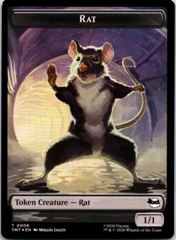Rat // Copy Double-Sided Token 6 // 1 Teenage Mutant Ninja Turtles Foil NM - Image 1