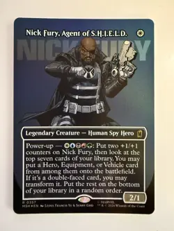 Nick Fury Agent Of Shield FOIL NM #357 Marvel Borderless Comic Card MTG Magic - Image 1