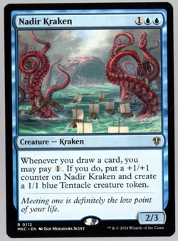 Nadir Kraken 0112 Non Foil Rare Murders at Karlov Manor MTG Near Mint - Image 1