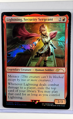 MTG Magic The Gathering Final Fantasy Promo Foil Lightning Security Sergeant LP - Image 1