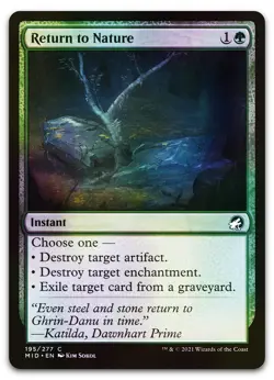 Return to Nature #195 (Foil) (NM) Midnight Hunt MID Magic MTG - Image 1