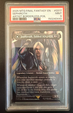 2025 MTG Sephiroth, Fabled SOLDIER 317 Borderless Final Fantasy Foil PSA 9 - Image 1