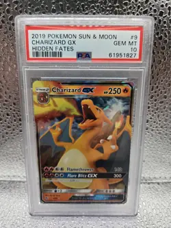 2019 POKEMON Sun & Moon Hidden Fates Charizard GX 9/68 PSA 10 GEM MINT - Image 1