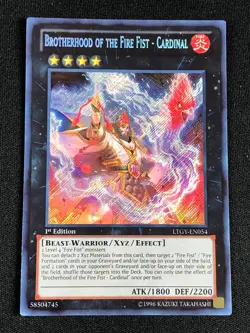 YUGIOH BROTHERHOOD OF THE FIRE FIST CARDINAL LTGY-EN054 1ST SECRET NM - Image 1
