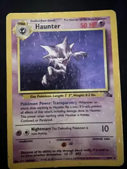 Pokemon TCG Haunter Fossil Holo Card 6/62 Unlimited Rare HP - Image 1