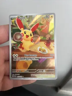 Plusle Holo Illustration Rare Pokemon TCG Card Paradox Rift 193/182 NM Condition - Image 1