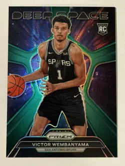 2023-24 Prizm Deep Space Rookie Victor Wembanyama Spurs #1 Green Prizm RC - Image 3