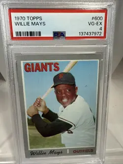 1970 Topps Willie Mays PSA 4 #600 Card NEW CLEAN CASE Freshly Graded - Image 1