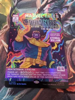 MTG - Thanos, The Mad Titan (Borderless Foil) (0400) - Marvel Super Heroes (MSH) - Image 3
