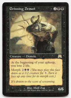 Grinning Demon 153 Rare Onslaught Magic: The Gathering Lightly Played - Image 1
