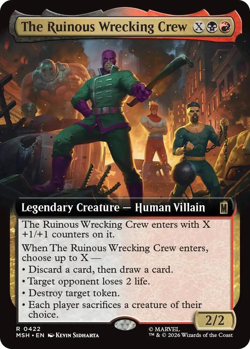 MTG Magic 1x The Ruinous Wrecking Crew EXTENDED FOIL (M/NM) Marvel Super Heroes - Image 1