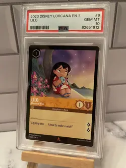 Disney Lorcana TCG Lilo Making a Wish Non-FOIL Rare #9/204 - PSA 10 - GEM MT - Image 1