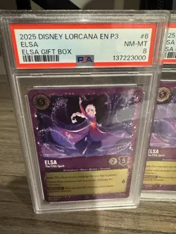 2025 DISNEY LORCANA EN P3 PROMO ELSA GIFT BOX #6 - THE FIFTH SPIRIT PSA 8 LOT x3 - Image 2