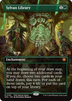 Sylvan Library (Borderless) -Foil Near Mint MTG Special Guests - Image 1
