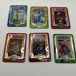 Digimon Card Metal Tin 6 Cards Lot - 2000 Taco Bell Promo Cards - Image 1