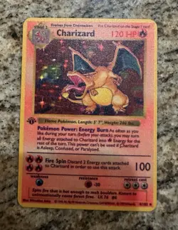 Charizard 1st Edition Gold Metal Pokemon Card Collectible - Image 1