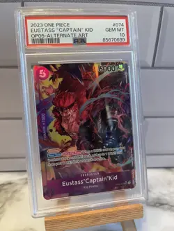 Eustass Captain Kid PSA 10 GEM MT Alt Art One Piece Card Game English OP05-074 - Image 1