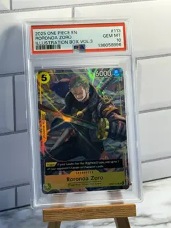 Roronoa Zoro Illustration Box Vol.3 OP07-113 One Piece Promo Cards Foil PSA 10 - Image 1