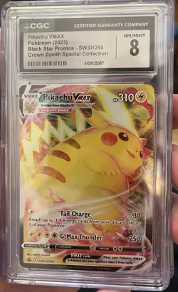 CGC 8 Pikachu VMAX SWSH286 - Crown Zenith Pokemon TCG Card Black Star Promo - Image 1