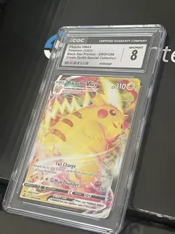 CGC 8 Pikachu VMAX SWSH286 - Crown Zenith Pokemon TCG Card Black Star Promo - Image 2