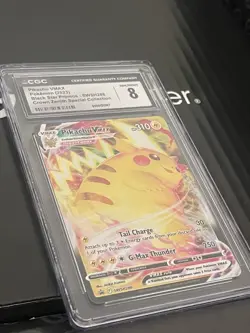 CGC 8 Pikachu VMAX SWSH286 - Crown Zenith Pokemon TCG Card Black Star Promo - Image 4
