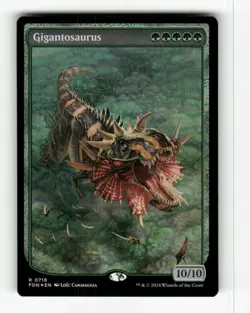 Gigantosaurus (Full Art) 718 NM Foil R MTG Magic Foundations - Image 1