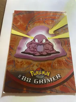 Grimer Pokemon Card HOLO FOIL Topps #88 TV Animation Edition Blue Logo HP - Image 1