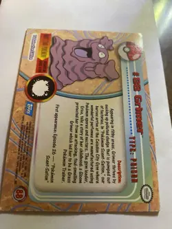 Grimer Pokemon Card HOLO FOIL Topps #88 TV Animation Edition Blue Logo HP - Image 2