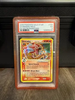Gyarados Gold Star 2006 EX Holon Phantoms 102/110 Holo Pokemon Card PSA 5 - Image 1