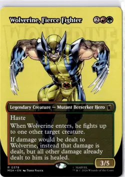 Wolverine, Fierce Fighter (Borderless) Marvel Super Heroes Regular NM R 0378 - Image 1