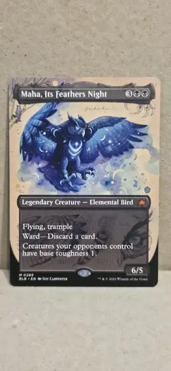 Maha, Its Feathers Night (Borderless) Bloomburrow Regular #289 NM/NP - Image 1