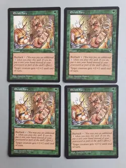 Elvish Fury x4 PLAYSET, MTG Tempest (1997) Common Green Instant VNM - Image 1