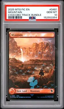 2025 MTG Final Fantasy Mountain PSA 10 GEM Chocobo Track Foil #0481 - Image 1