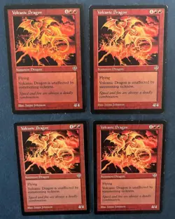 MTG 4X MIRAGE VOLCANIC DRAGON MAGIC THE GATHERING RARE ENGLISH CREATURE RED - Image 5