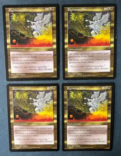 MTG 4X VISIONS RIGHTEOUS WAR MAGIC THE GATHERING ENCHANTMENT RARE ENGLISH - Image 1