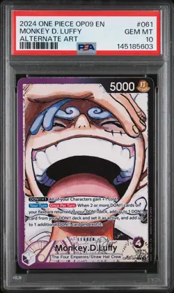 2024 ONE PIECE OP09-EMPERORS IN THE NEW WORLD #061 MONKEY D. LUFFY PSA 10 - Image 1