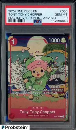 2024 One Piece Tony Tony Chopper English Version 1st Anniversary Set #006 PSA 10 - Image 1