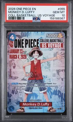 PSA 10 Monkey D. Luffy 2026 One Piece College Basketball US Voyage #P-055 Promo - Image 1