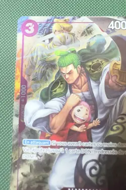 One Piece Zoro-Juurou OP05-067 RARE FRENCH PROMO 1st Anniversary NM - Image 2