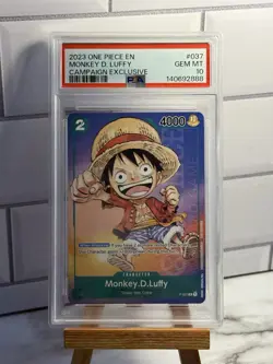 2023 ONE PIECE PROMOS CAMPAIGN EXCLUSIVE #037 MONKEY D. LUFFY PSA 10 - Image 1
