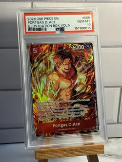 2026 One Piece Promos Portgas D. Ace Illustration Box Vol.5 PSA 10 ST15-005 - Image 1