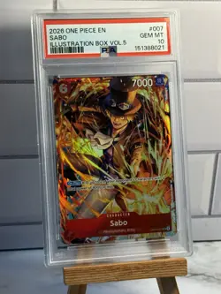 2026 ONE PIECE PROMOS ENGLISH EN SABO ILLUSTRATION BOX VOL.5 PSA 10 OP05-007 - Image 1