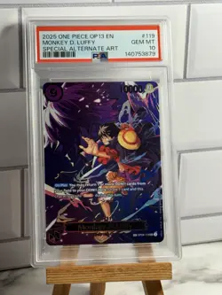 25 ONE PIECE OP13 CARRYING ON HIS WILL OP09-119 MONKEY D LUFFY PSA 10 SP ALT ART - Image 1